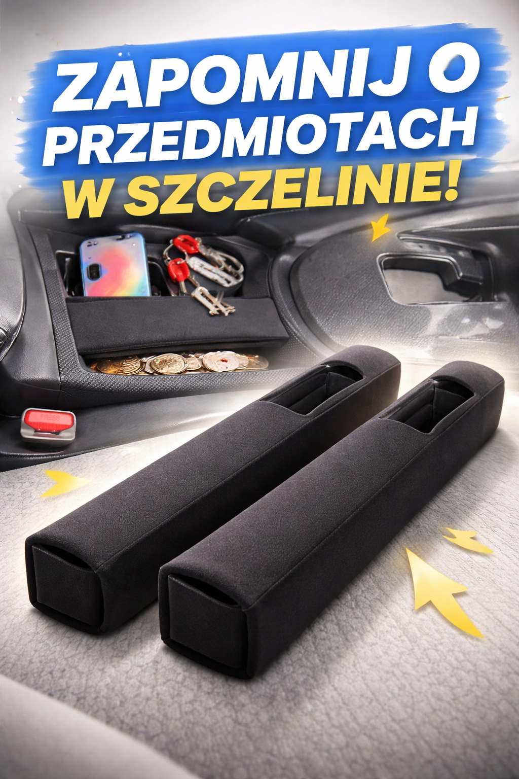 Osłona szczeliny fotela samochodowego (2 szt.) – porządek w aucie